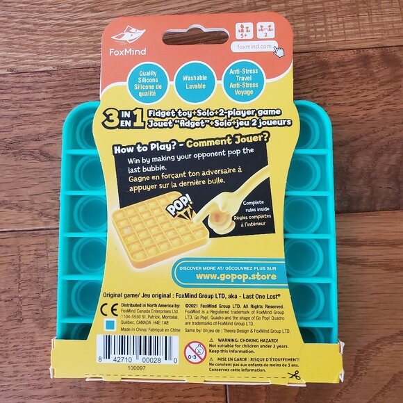 2 for $15 | FoxMind GoPop! Green Pop It! NEW in Package | Fidget Toy - Picture 2 of 2